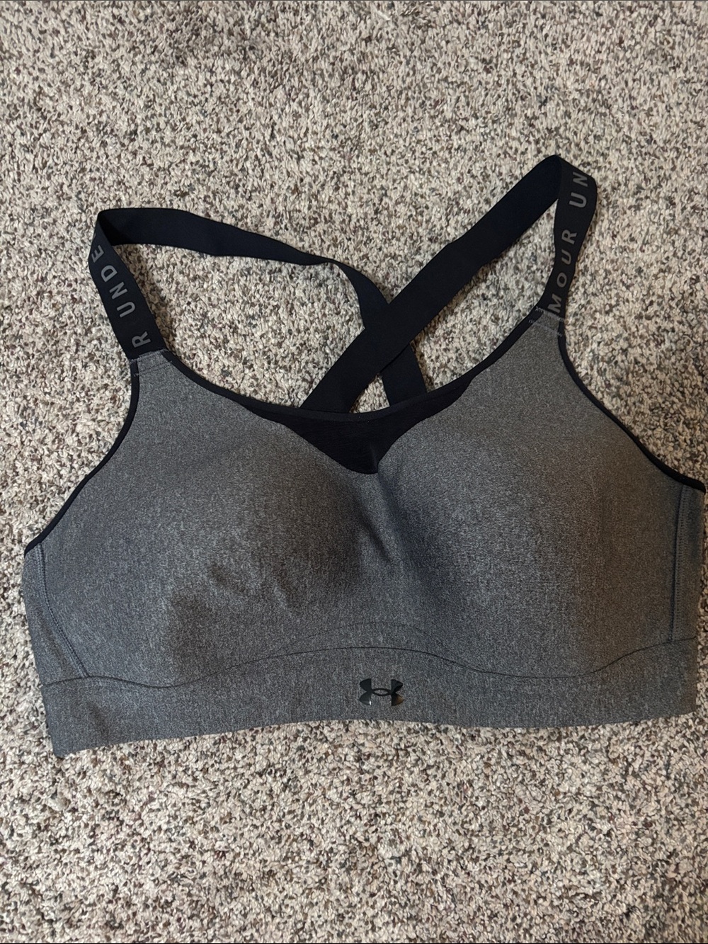 Under Armour Heather Gray Crisscross Strap Sports Bra